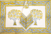 Heritage Blooms Hand Block Print Prermium Cotton Placemat Napkin Set